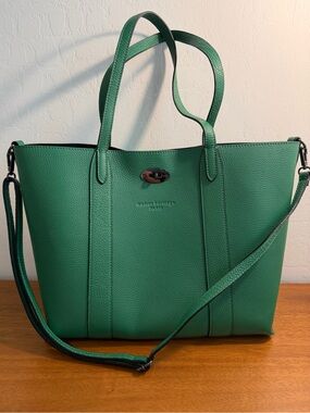 Maison Heritage Elis Leather Green Tote Bag with Shoulder Strap